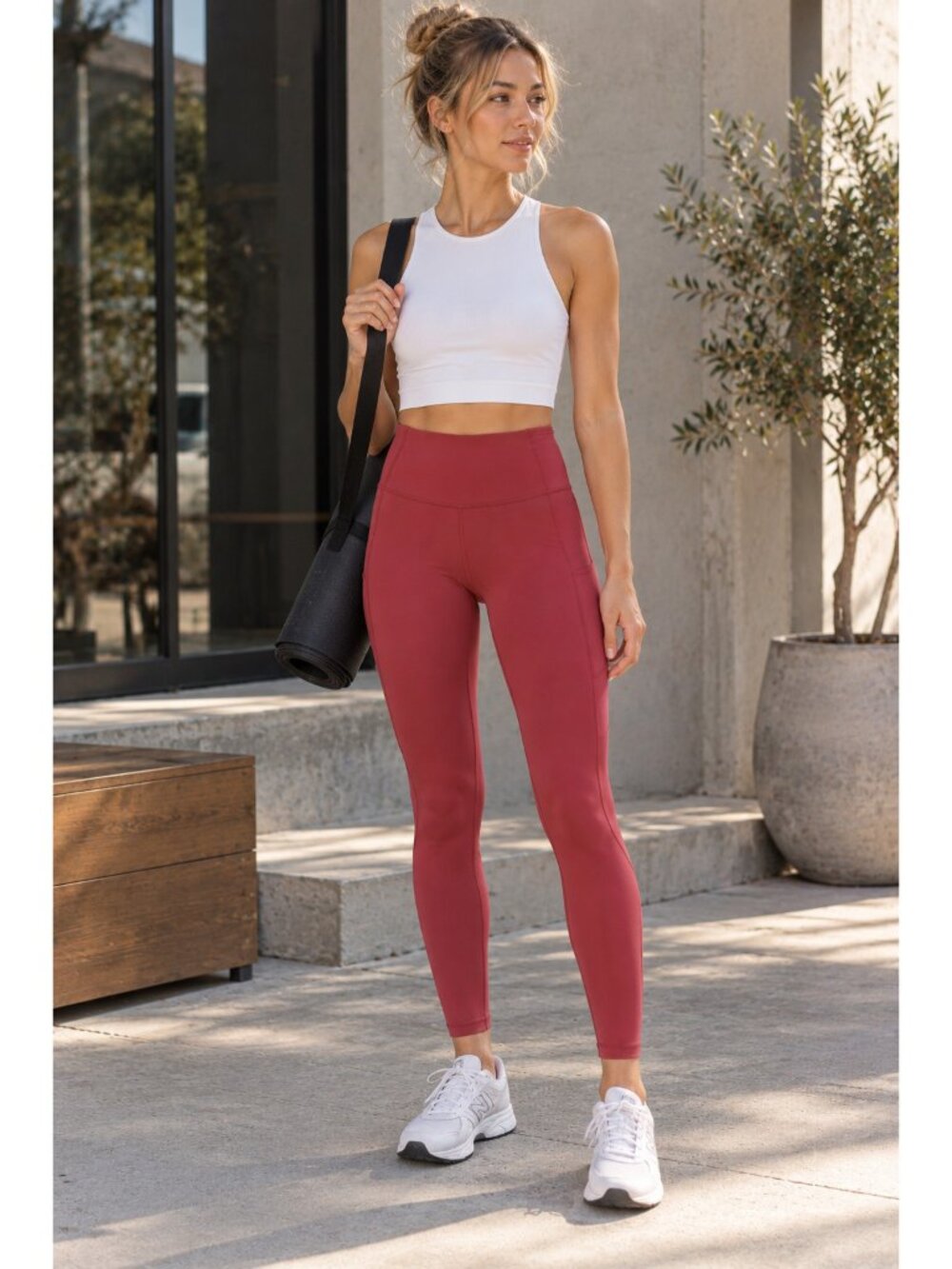Lululemon Fast and Free Tight II 25" Chianti High Rise Legging Pocket Red 2 EUC